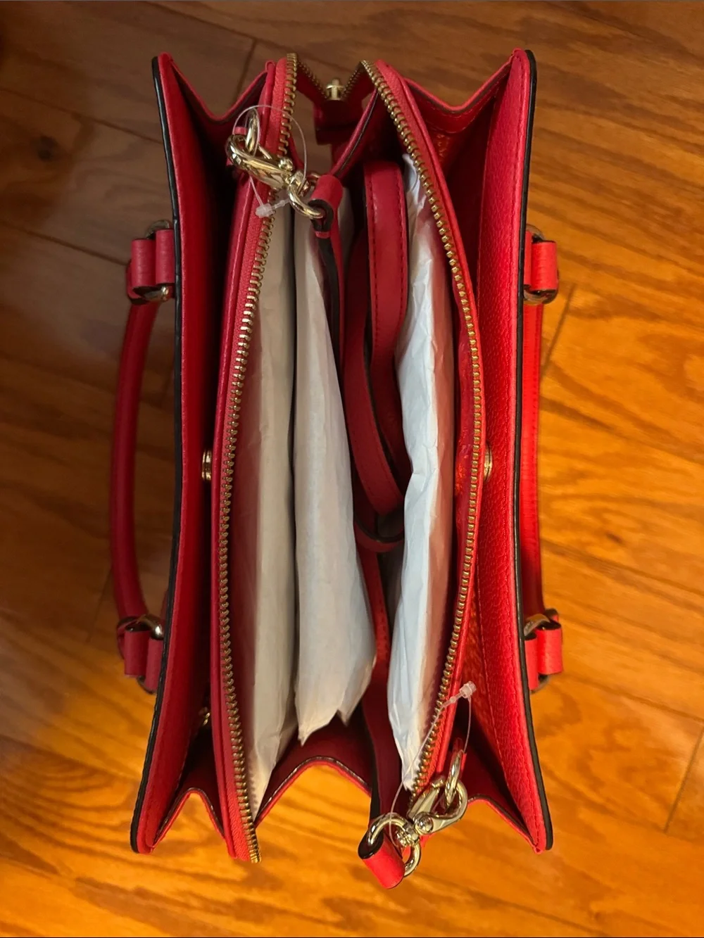 kate spade Red Pebbled Leather Double-Handle Satchel